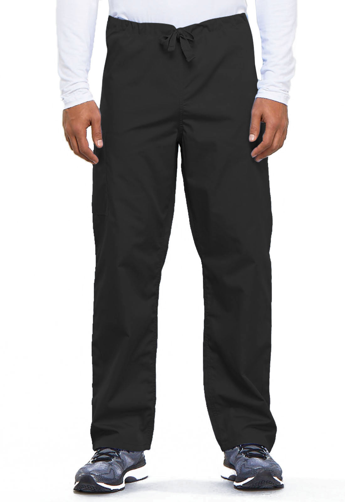 Cherokee WWE4100S Unisex Drawstring Cargo Pant - Black (front)