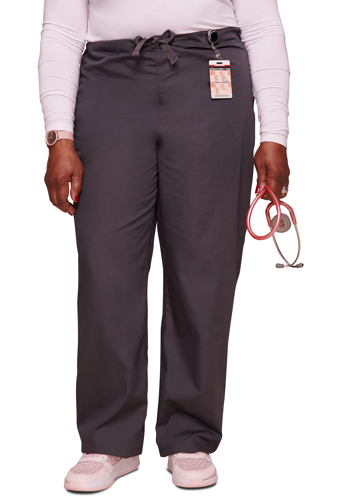 Cherokee WWE4100T Unisex Drawstring Cargo Pant - Pewter (front)