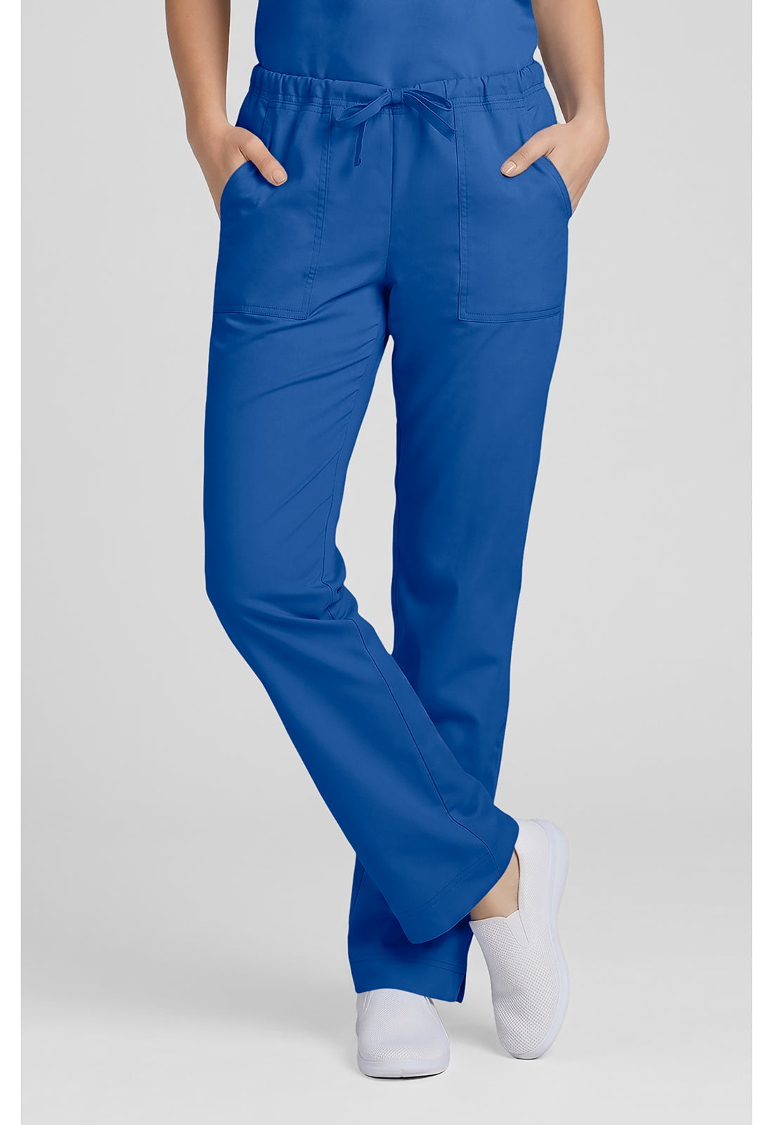 Cherokee WWE4203 Mid Rise Slim Straight Drawstring Pant - Royal (front)