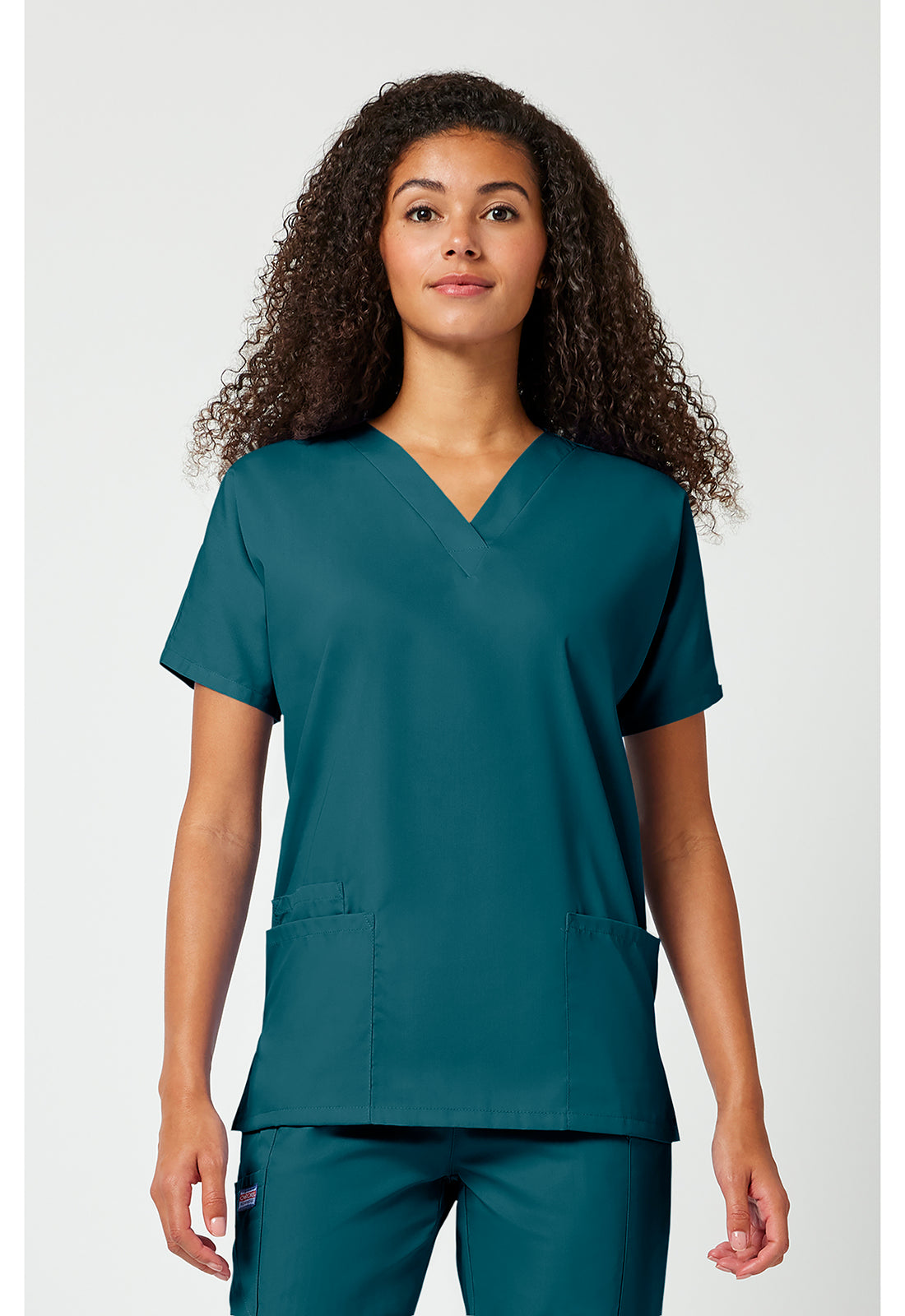 Cherokee WWE4700 V-Neck Top - Caribbean Blue (front)