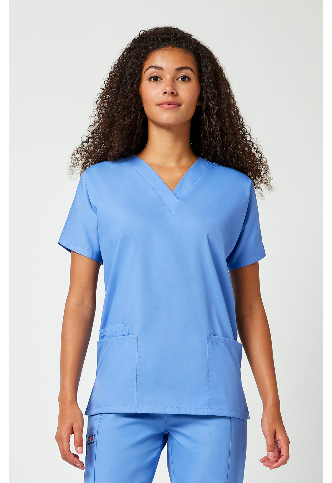 Cherokee WWE4700 V-Neck Top - Ciel (front)