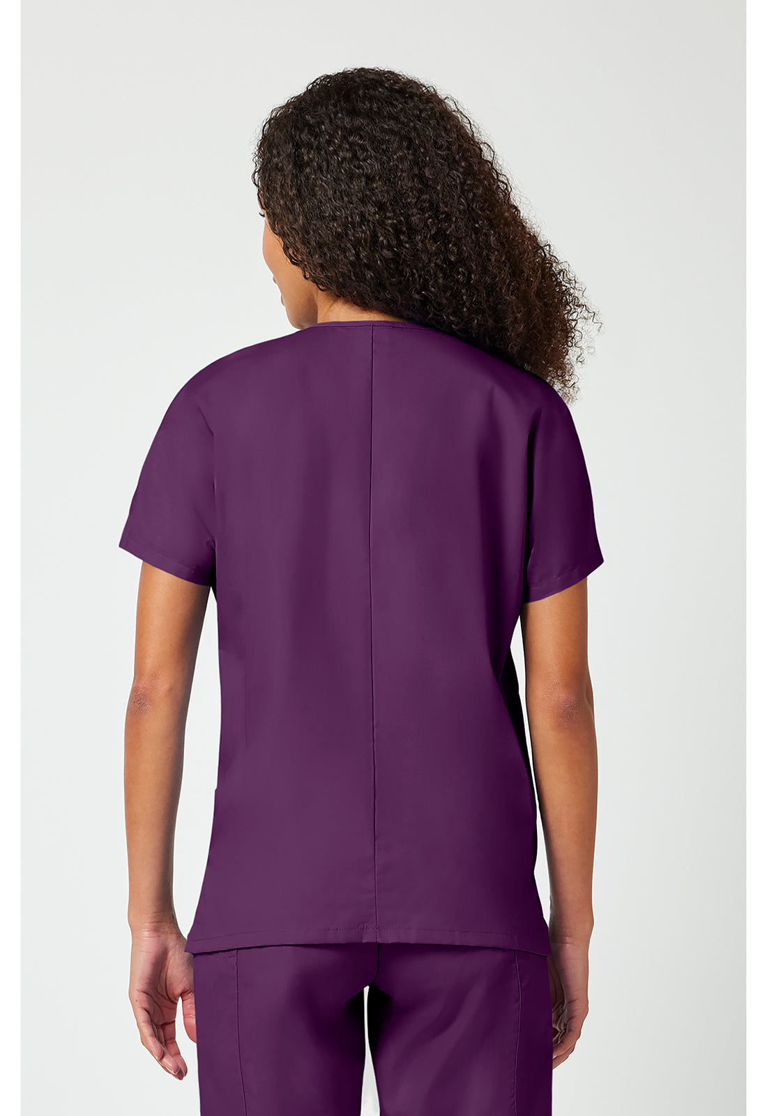 Cherokee WWE4700 V-Neck Top - Eggplant (back)