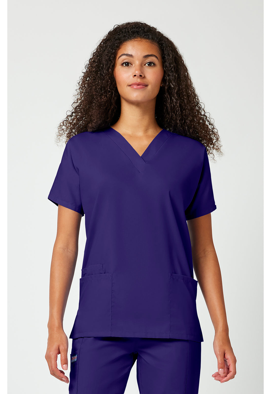 Cherokee WWE4700 V-Neck Top - Grape (front)