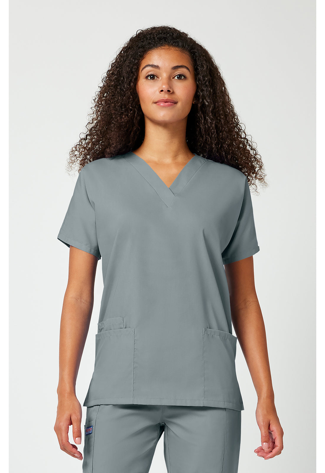 Cherokee WWE4700 V-Neck Top - Grey (front)