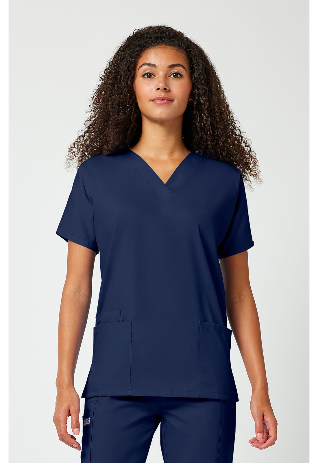 Cherokee WWE4700 V-Neck Top - Navy (front)