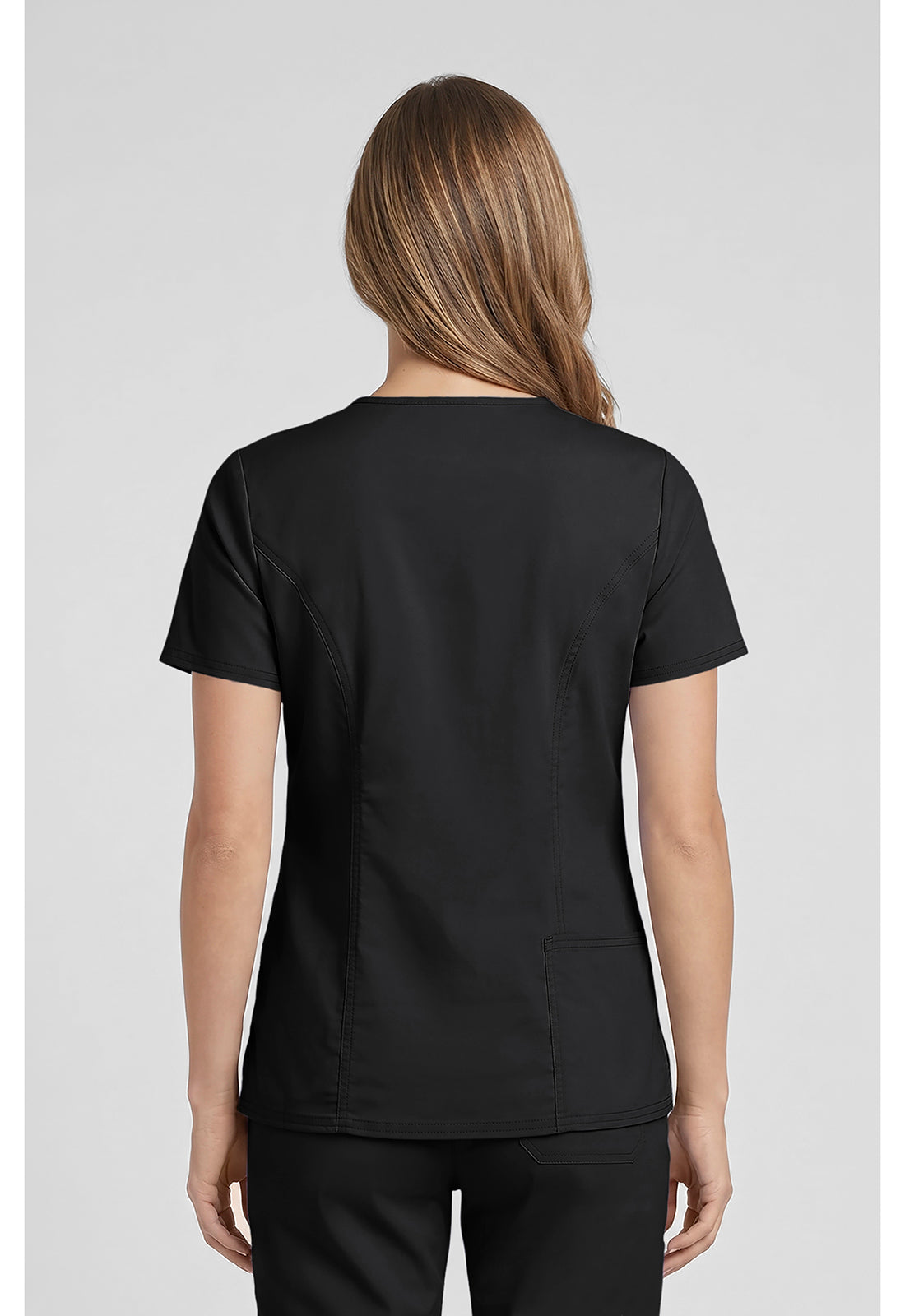 Cherokee WWE4710 V-Neck Top - Black (back)