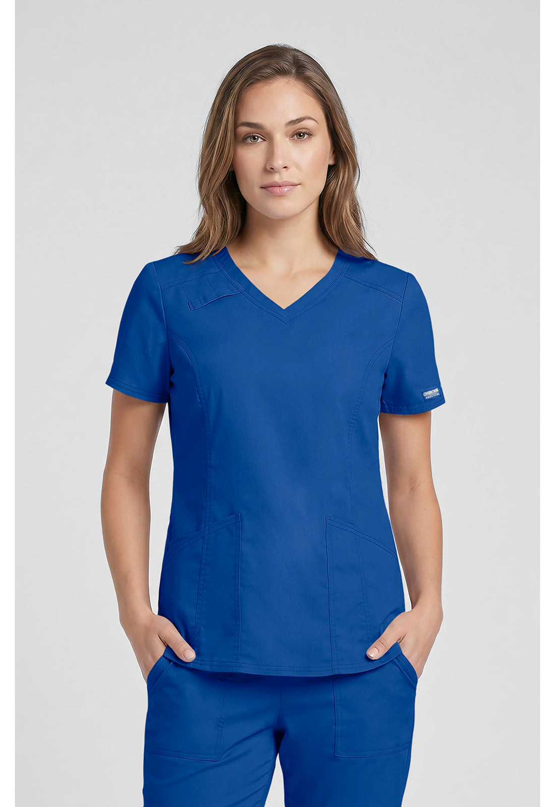 Cherokee WWE4710 V-Neck Top - Royal (front)