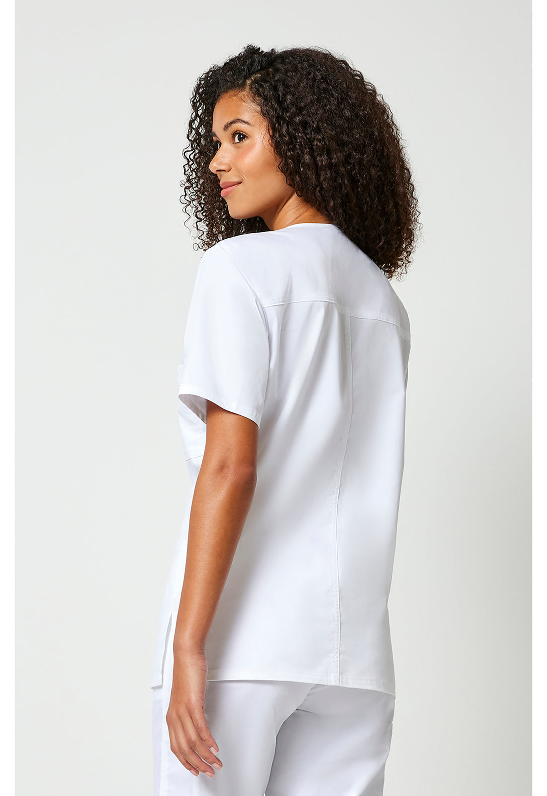 Cherokee WWE4725 Unisex V-Neck Top - White (back)