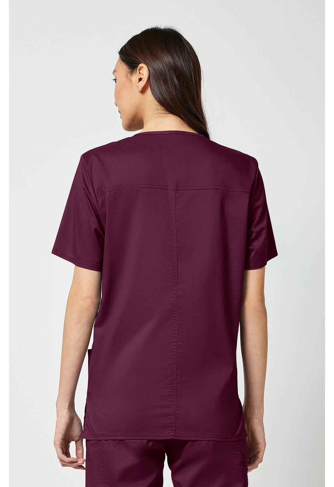 Cherokee WWE4725 Unisex V-Neck Top - Wine (back)