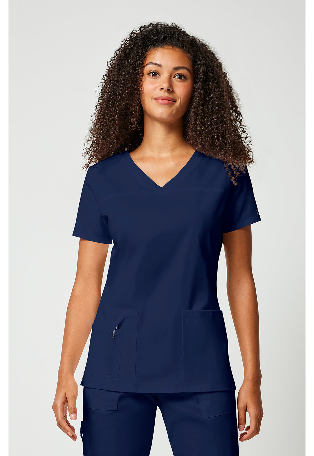 Cherokee WWE4727 V-Neck Top - Navy (front)
