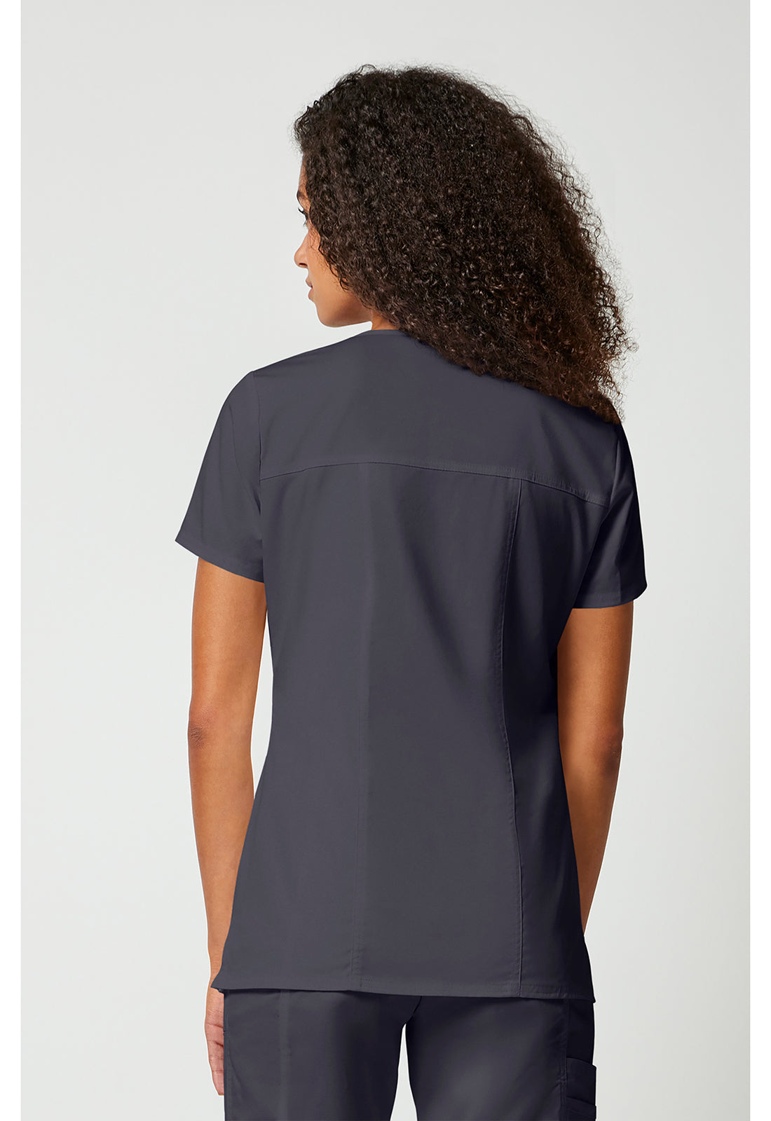 Cherokee WWE4727 V-Neck Top - Pewter (back)