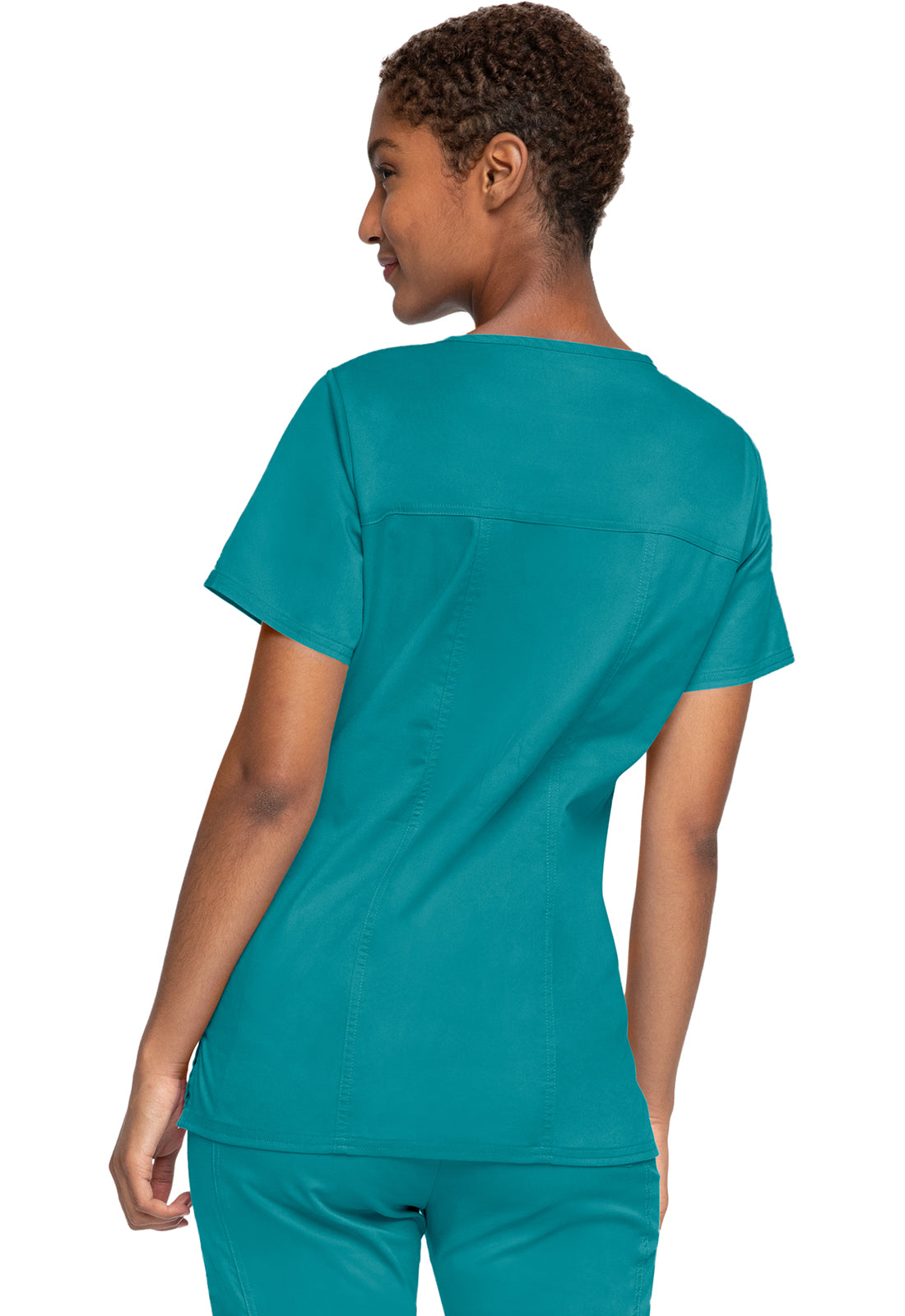 Cherokee WWE4727 V-Neck Top - Teal Blue (back)