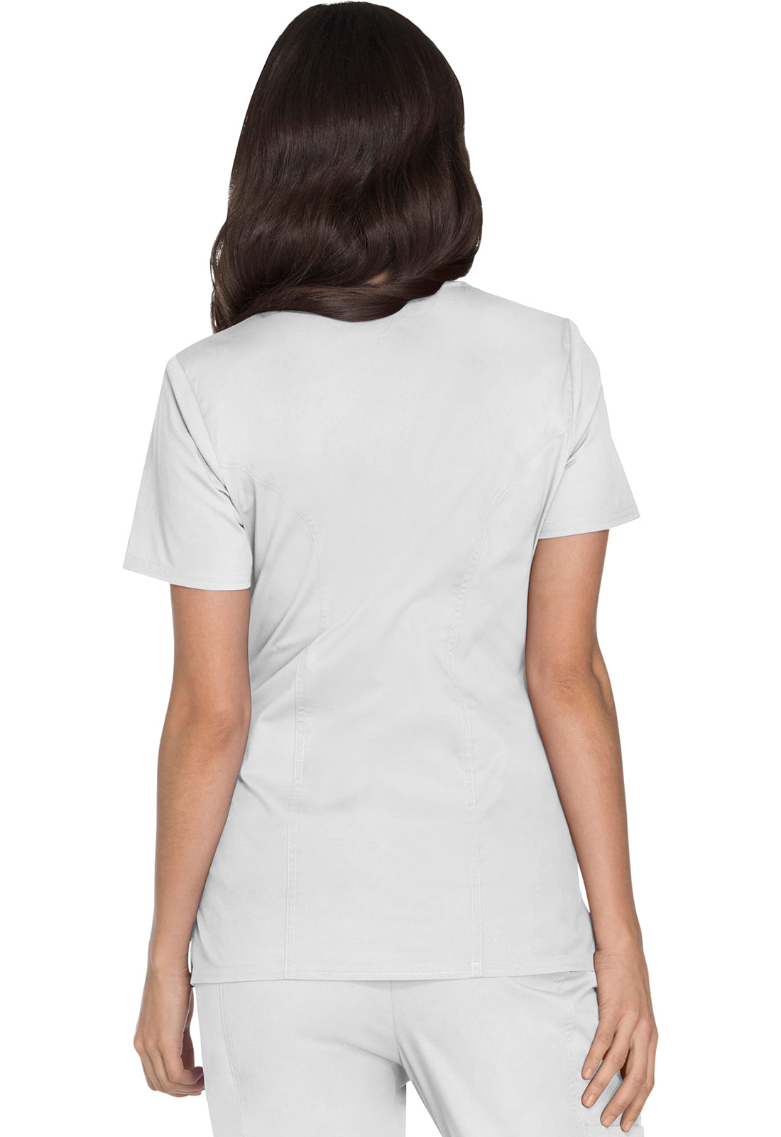 Cherokee WWE4728 Mock Wrap Top - White (back)