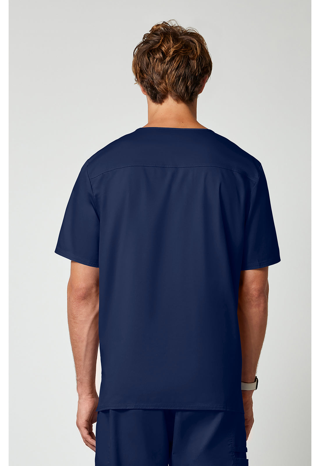 Cherokee WWE4743 Men's Tuckable V-Neck Top - Navy (back)