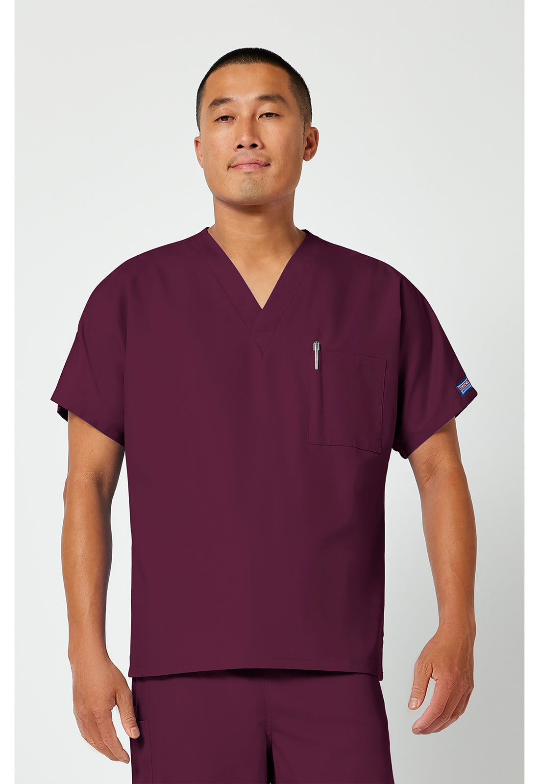 Cherokee WWE4777 Unisex V-Neck Tunic - Wine (front)