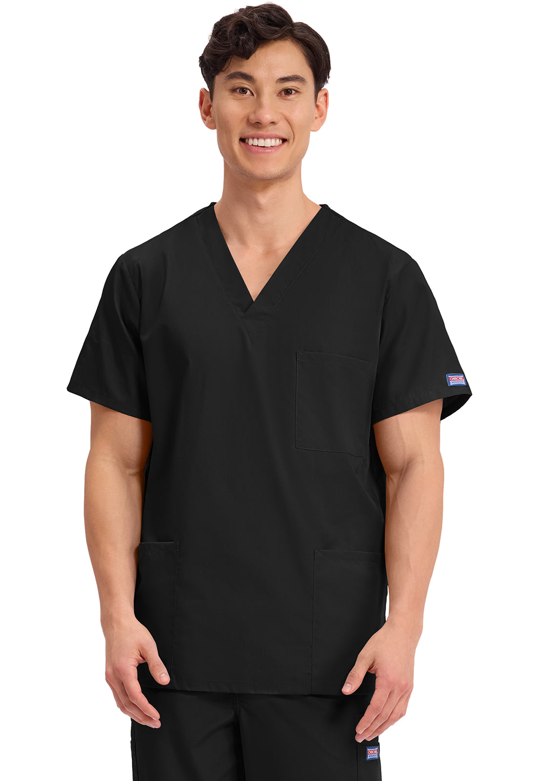 Cherokee WWE4876 Unisex V-Neck Top - Black (front)