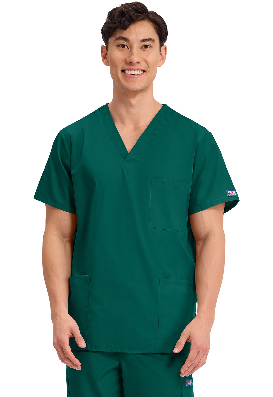 Cherokee WWE4876 Unisex V-Neck Top - Hunter Green (front)