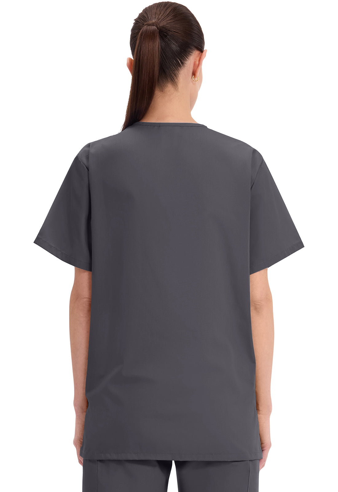 Cherokee WWE4876 Unisex V-Neck Top - Pewter (back)
