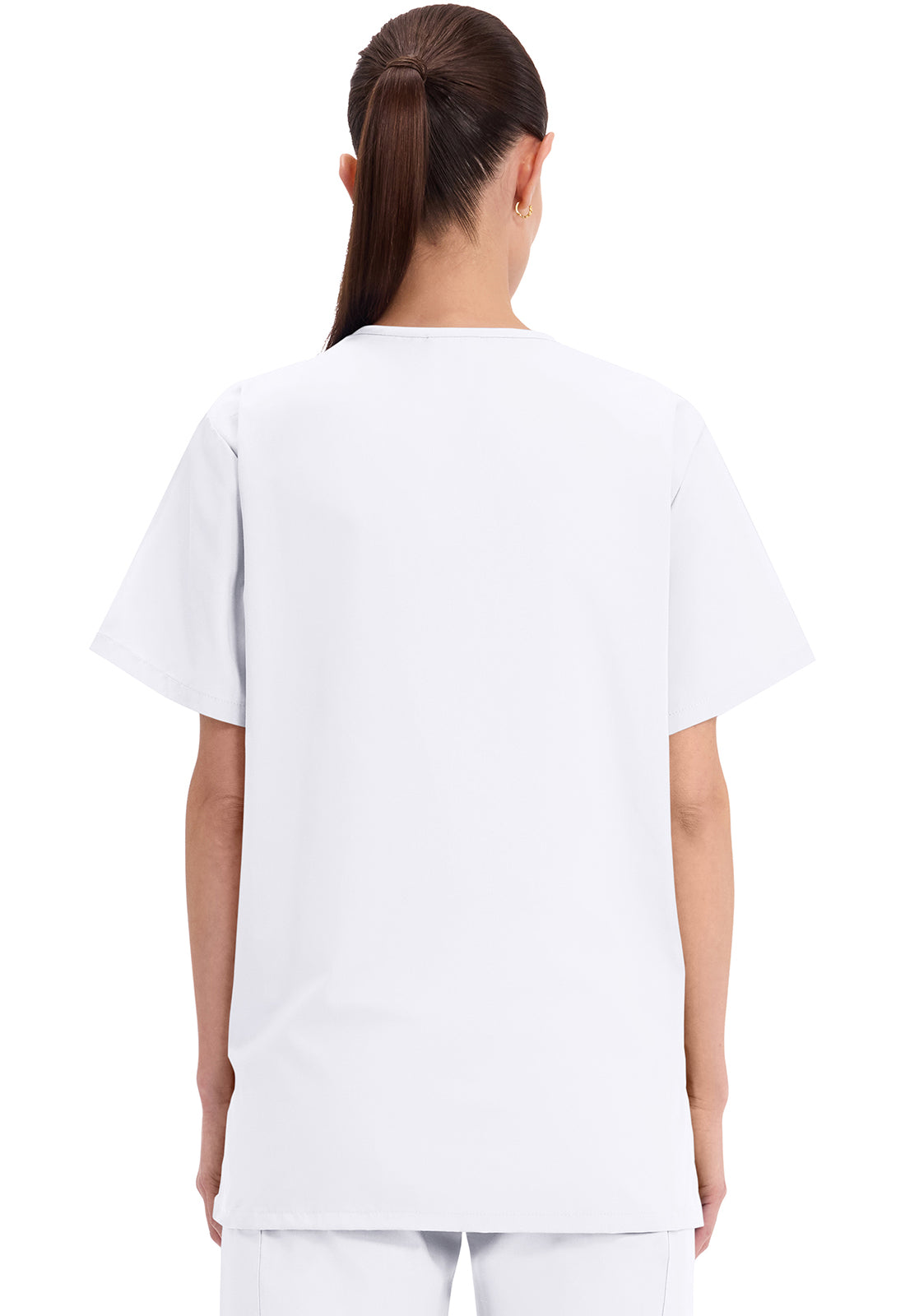 Cherokee WWE4876 Unisex V-Neck Top - White (back)