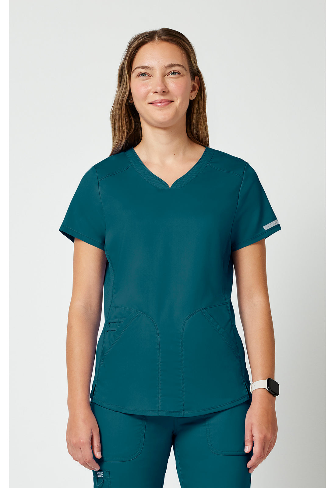 Cherokee WWE601 V-Neck Top - Caribbean Blue (front)