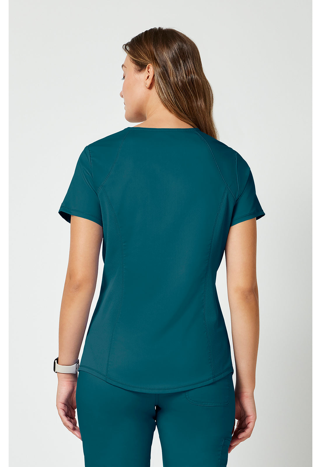Cherokee WWE601 V-Neck Top - Caribbean Blue (back)
