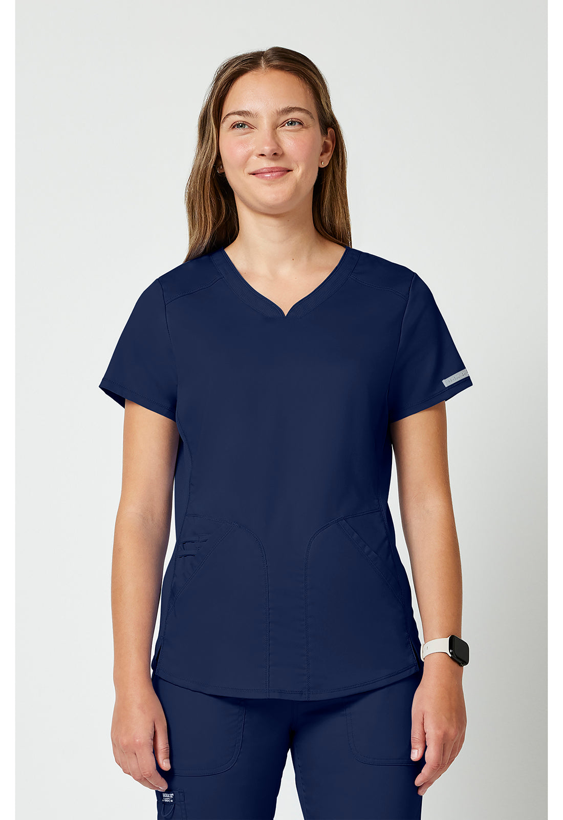 Cherokee WWE601 V-Neck Top - Navy (front)