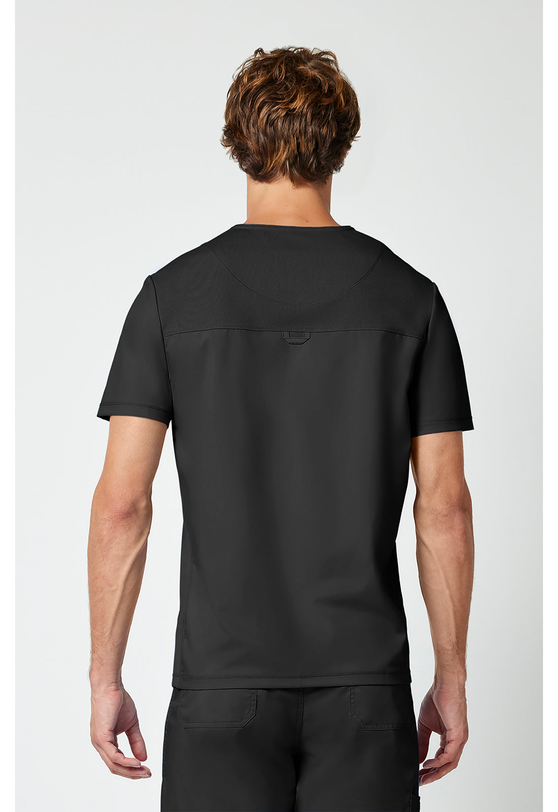 Cherokee WWE603 Men's V-Neck Top - Black (back)