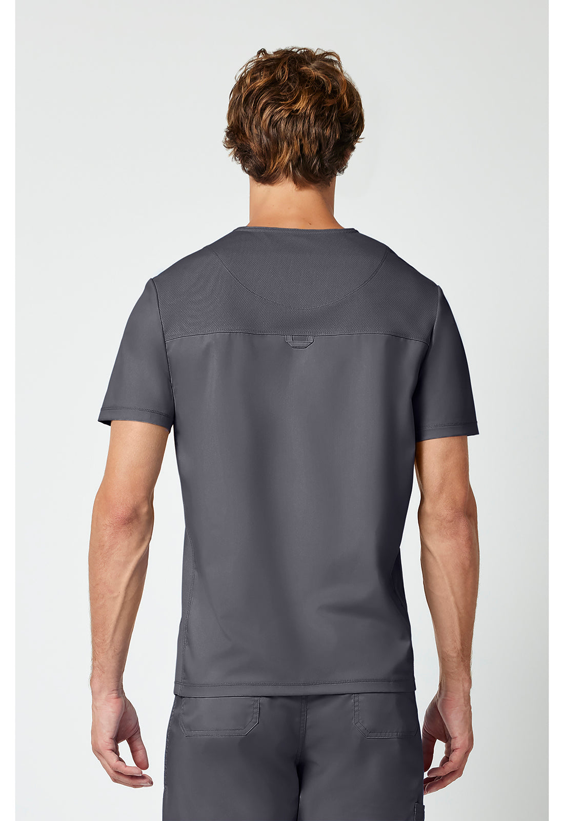 Cherokee WWE603 Men's V-Neck Top - Pewter (back)