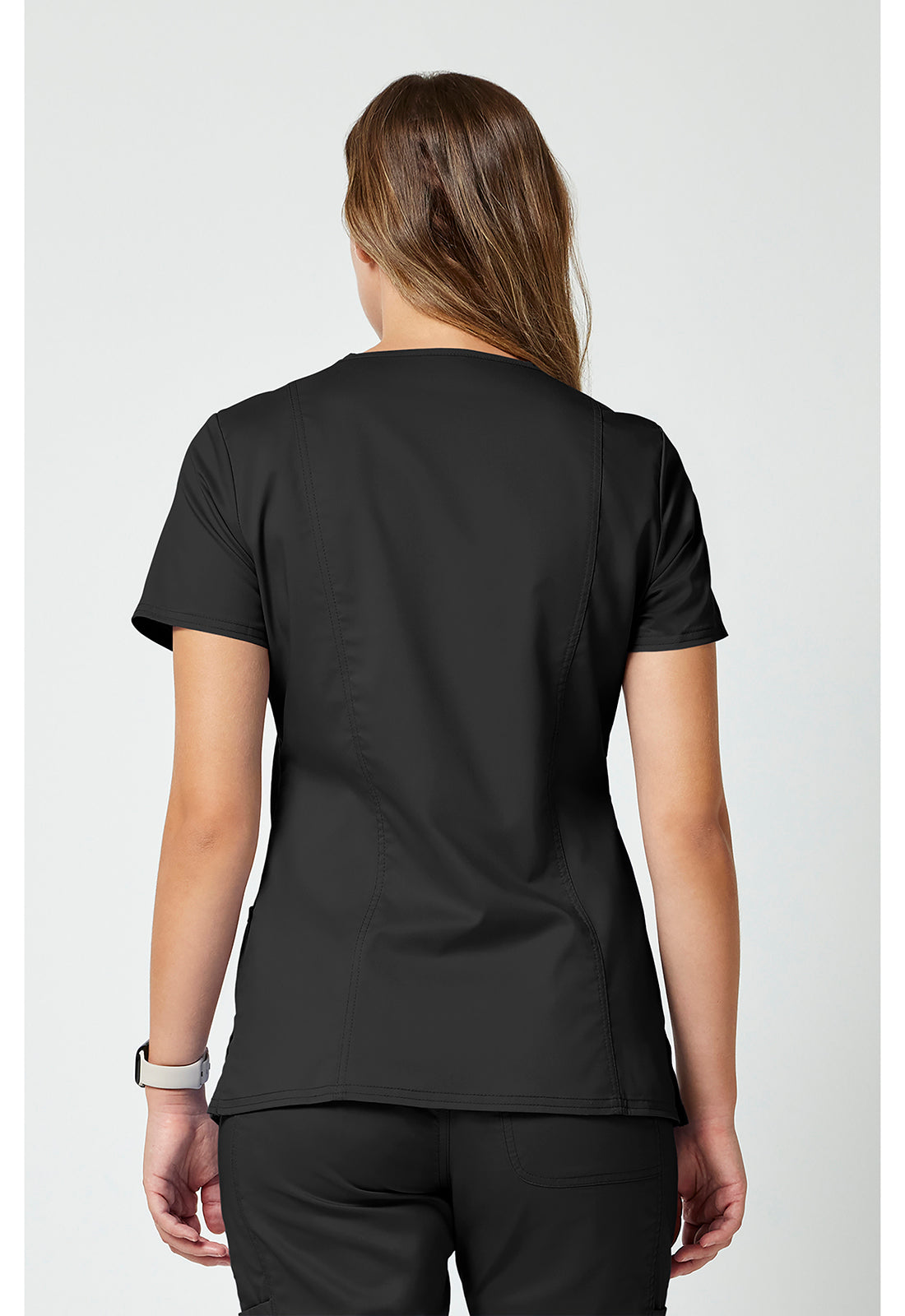 Cherokee WWE610 Mock Wrap Top - Black (back)