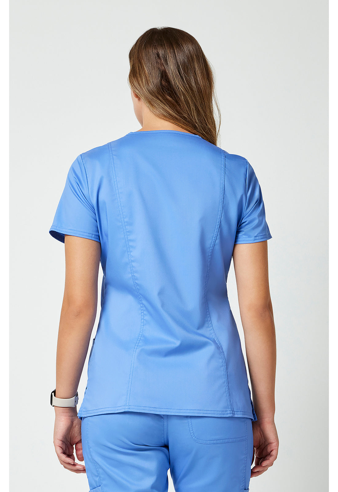 Cherokee WWE610 Mock Wrap Top - Ciel Blue (back)
