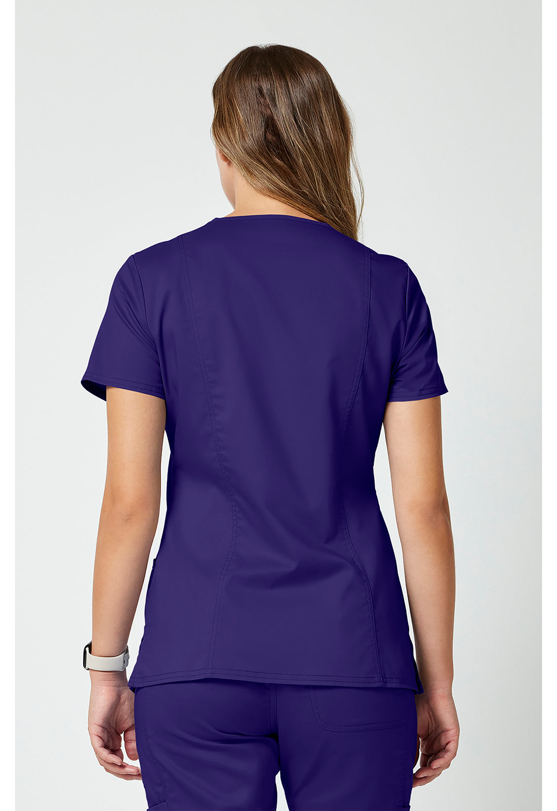 Cherokee WWE610 Mock Wrap Top - Grape (back)