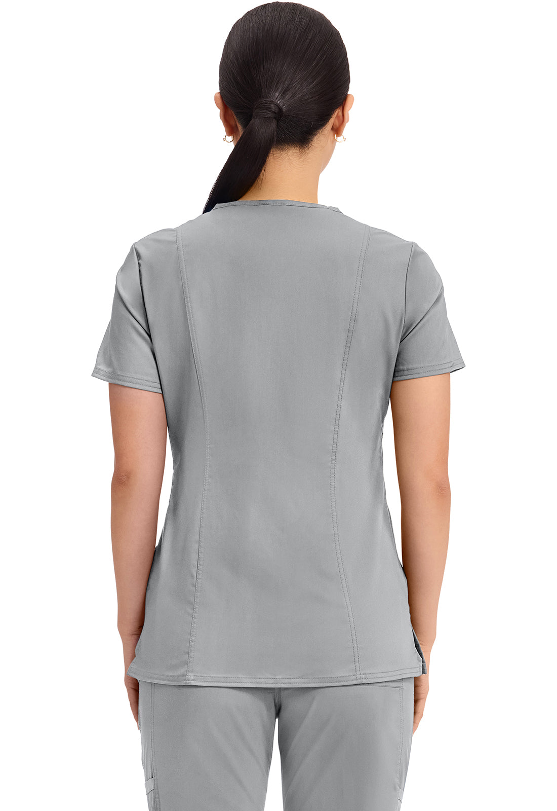 Cherokee WWE610 Mock Wrap Top - Grey (back)