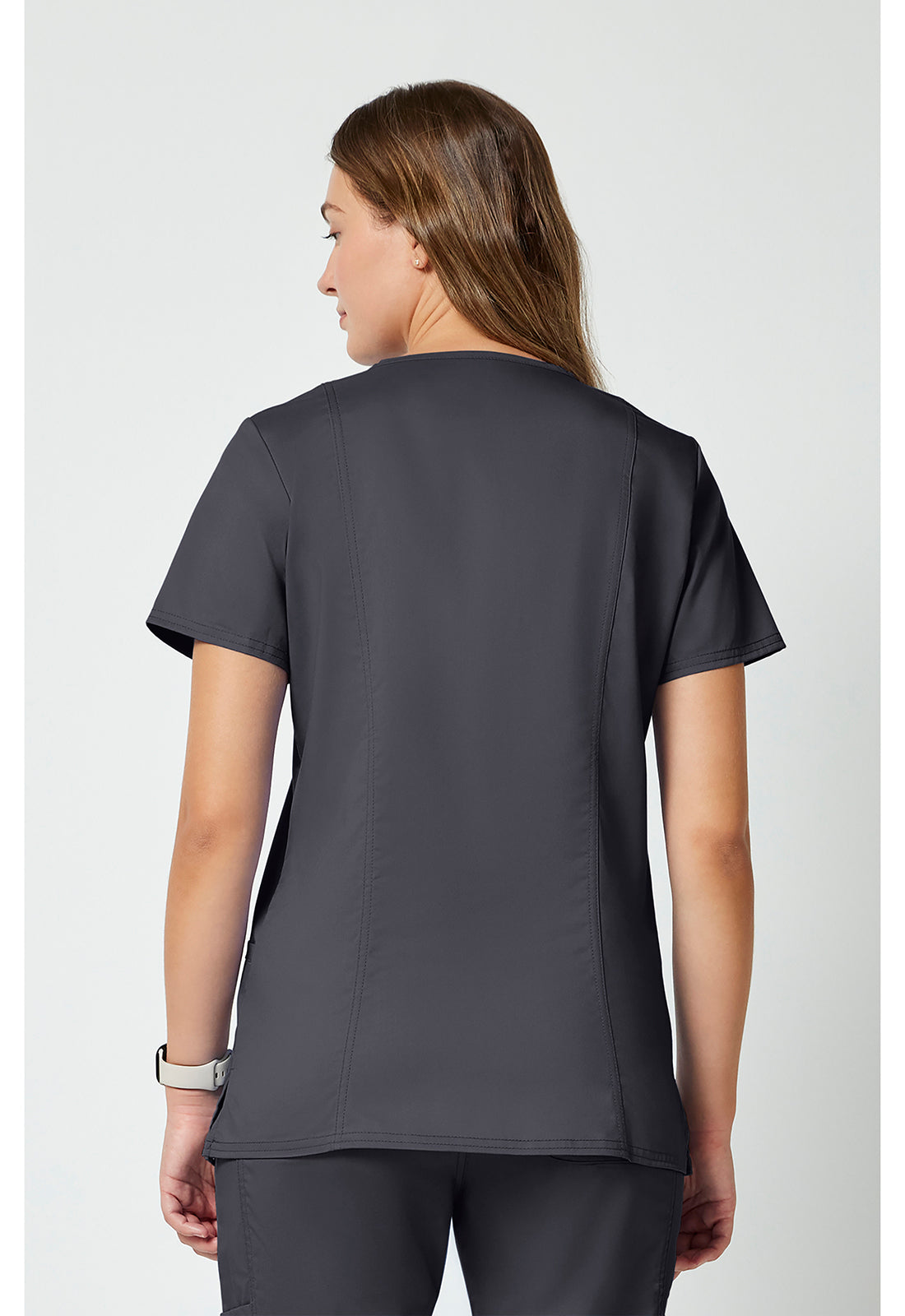 Cherokee WWE620 V-Neck Top - Pewter (back)