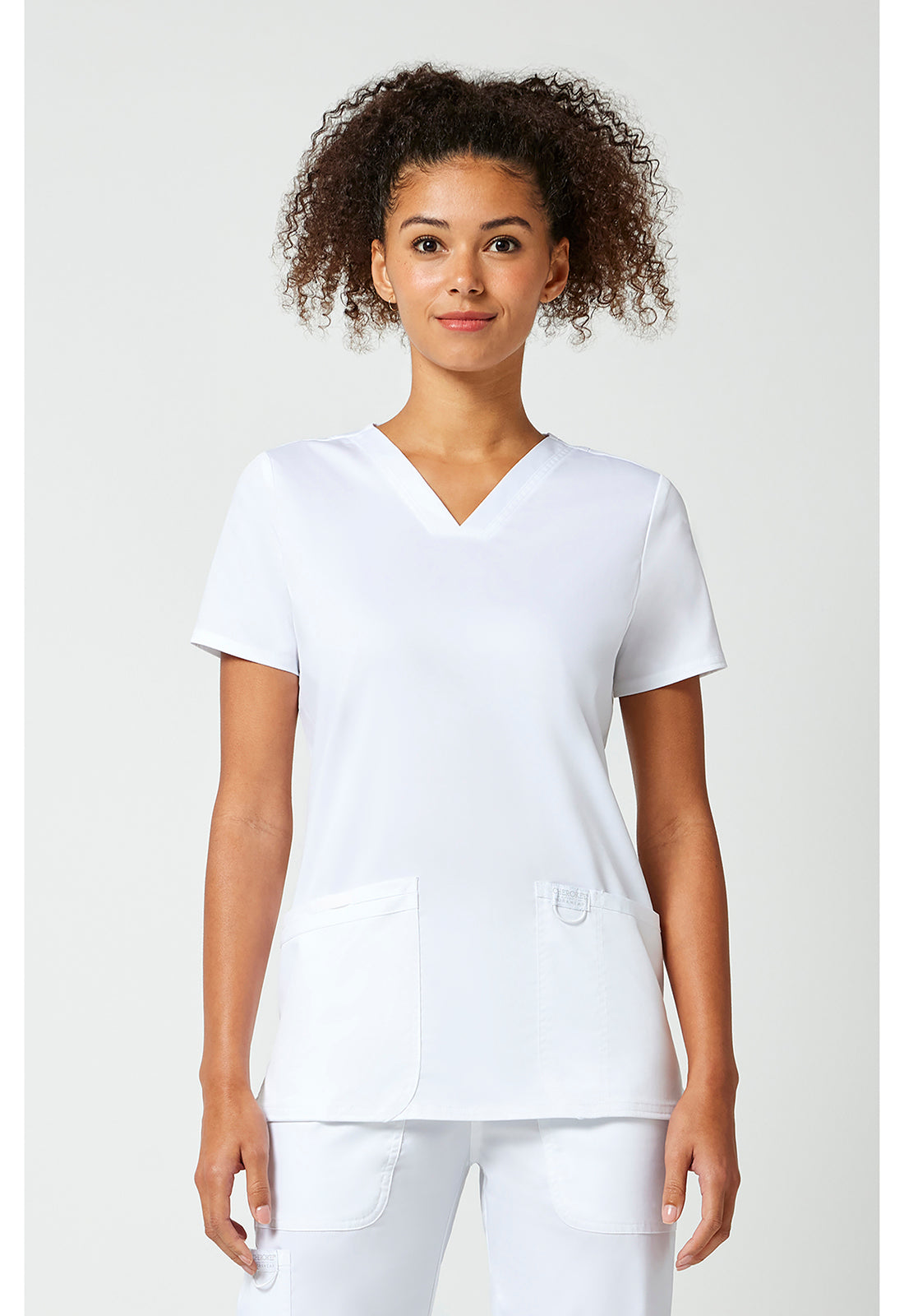 Cherokee WWE620 V-Neck Top - White (front)