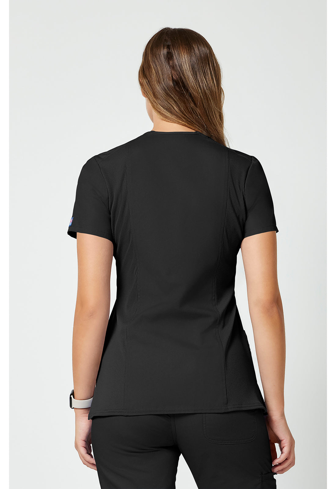 Cherokee WWE650 Mock Wrap Top - Black (back)