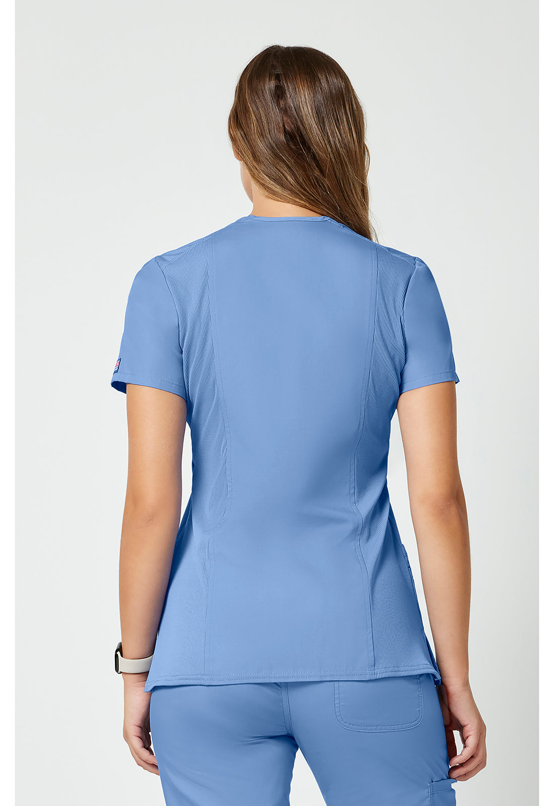 Cherokee WWE650 Mock Wrap Top - Ciel (back)