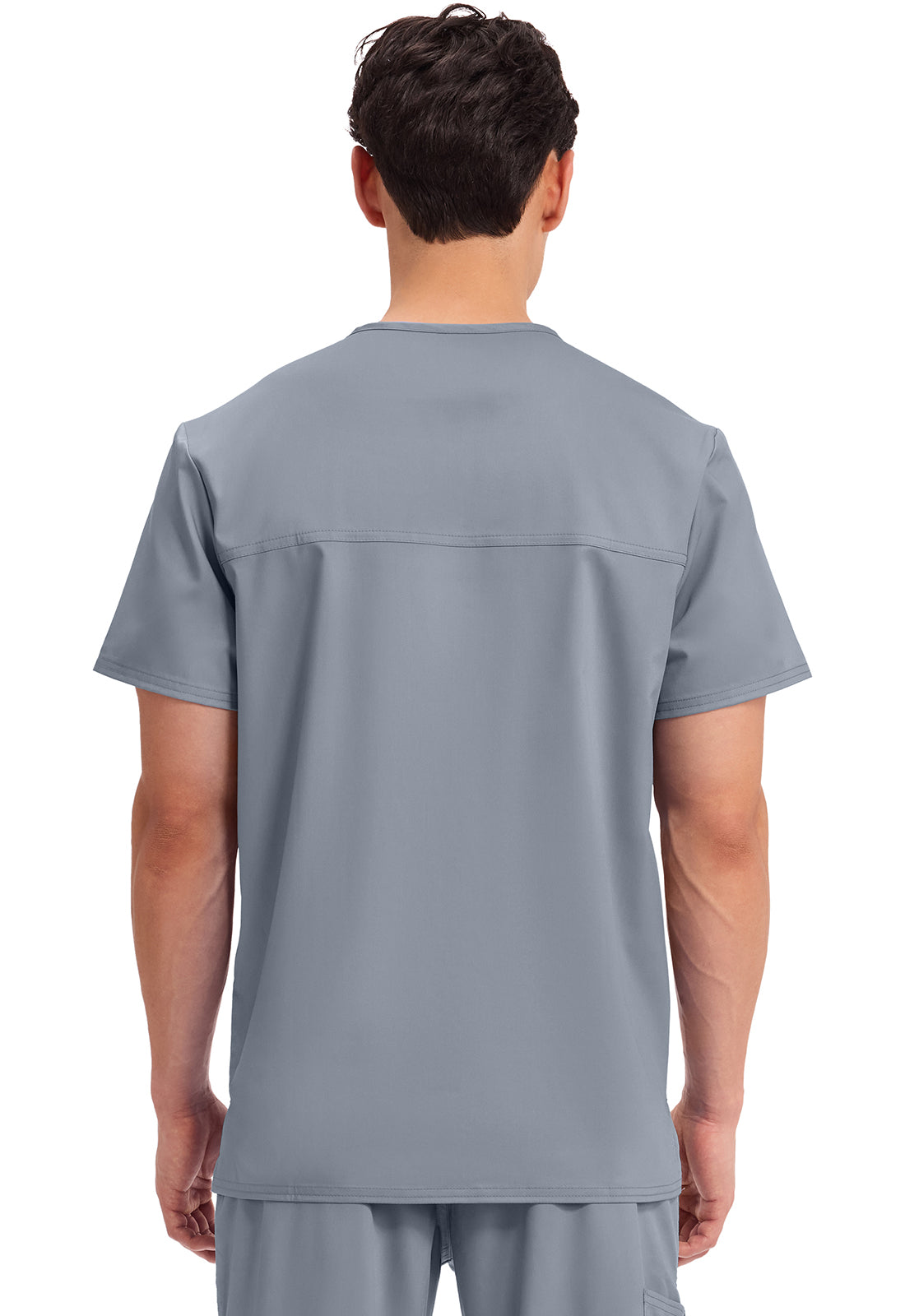 Cherokee WWE670 Men's V-Neck Top - Grey (back)