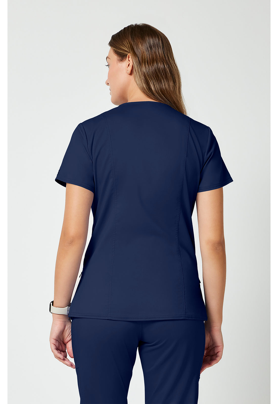 Cherokee WWE688 Maternity Mock Wrap Top - Navy (back)