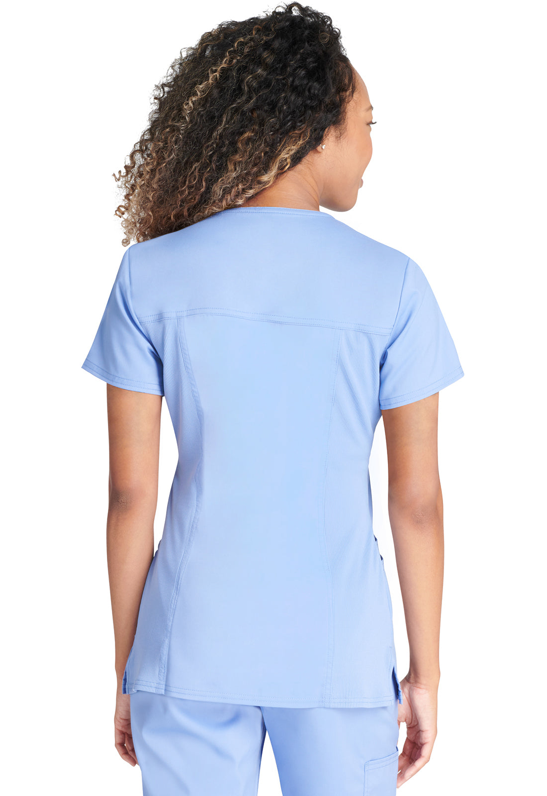 Cherokee WWE770AB V-Neck Top - Ciel Blue (back)