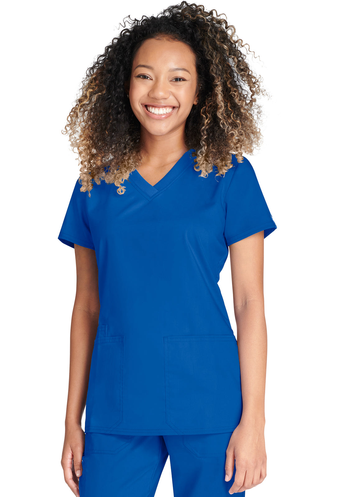 Cherokee WWE770AB V-Neck Top - Royal (front)