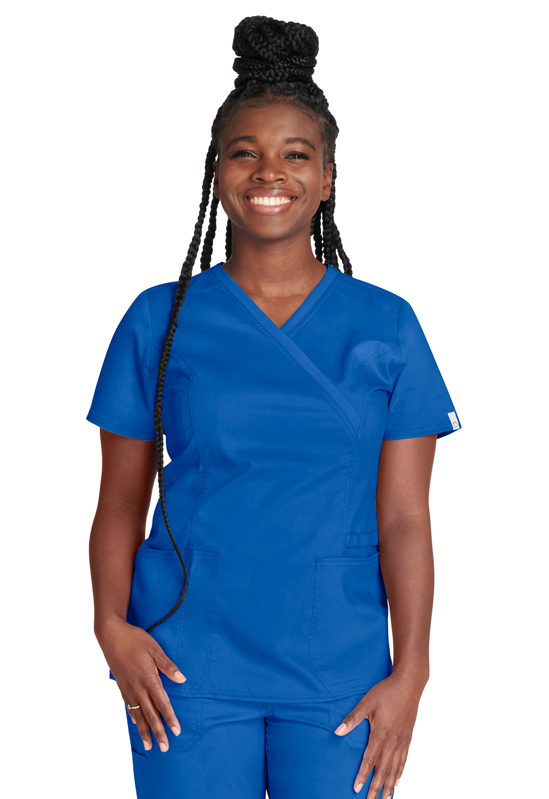 Cherokee WWE775AB Mock Wrap Top - Royal (front)