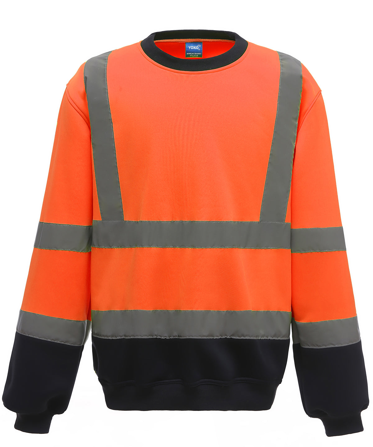 Yoko Hi-vis sweatshirt in Orange/Navy, front view