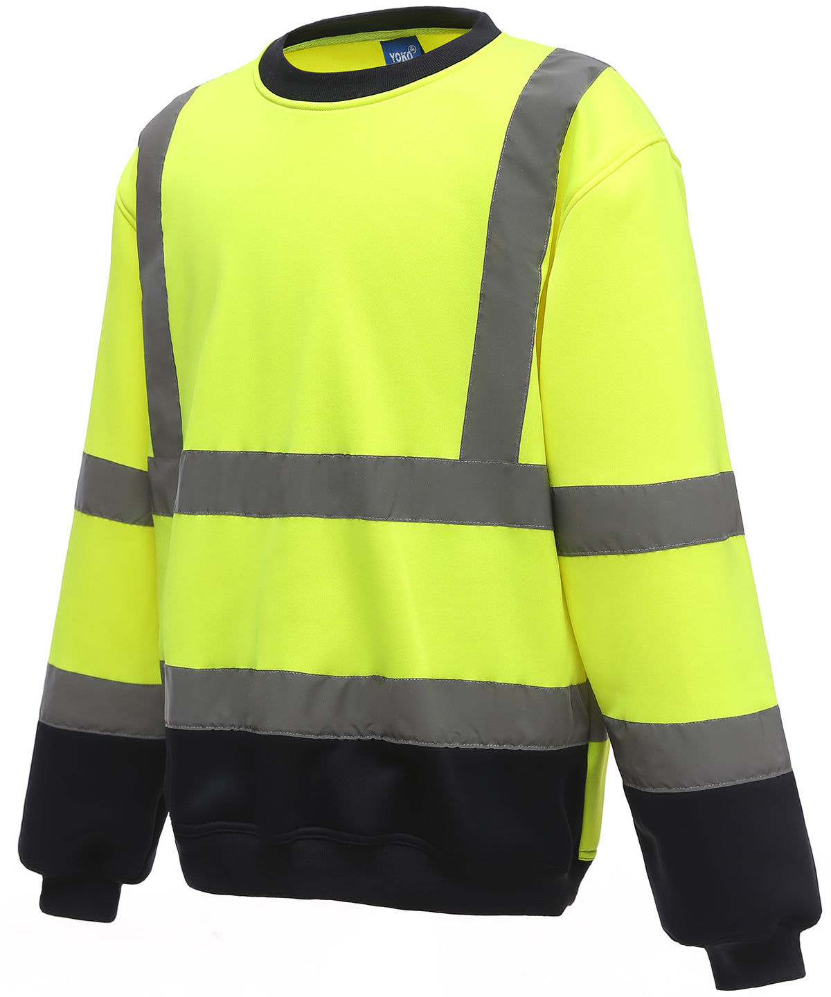 Yoko Hi-vis sweatshirt in Yellow/Navy, front view
