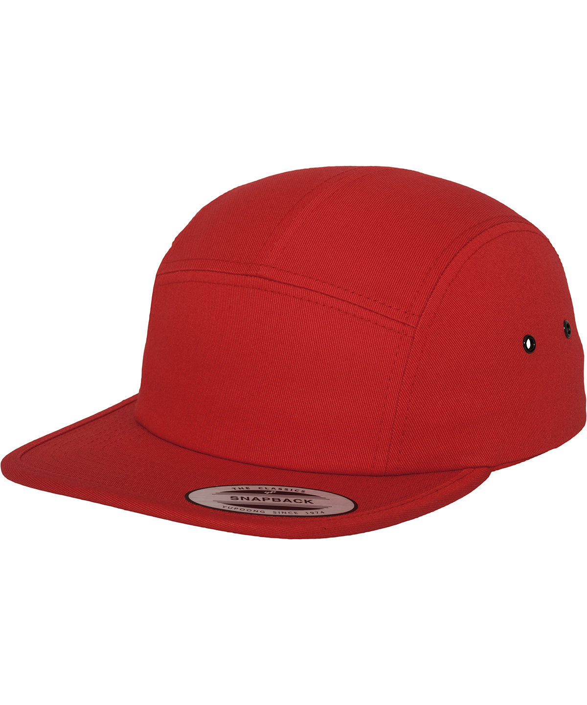 Flexfit by Yupoong Classic 5-panel jockey cap in Red, front view