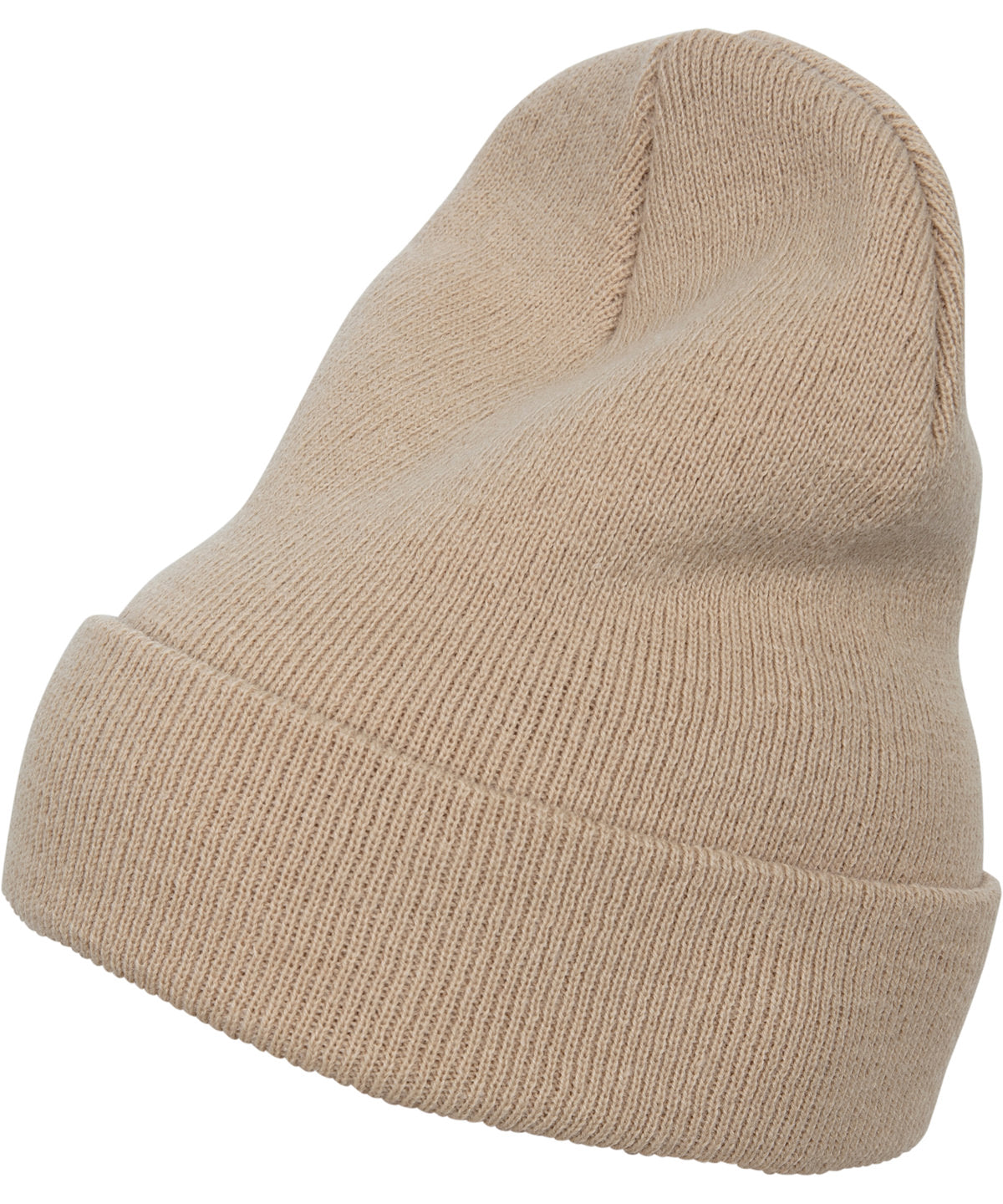 Flexfit by Yupoong Heavyweight long beanie in Croissant, front view