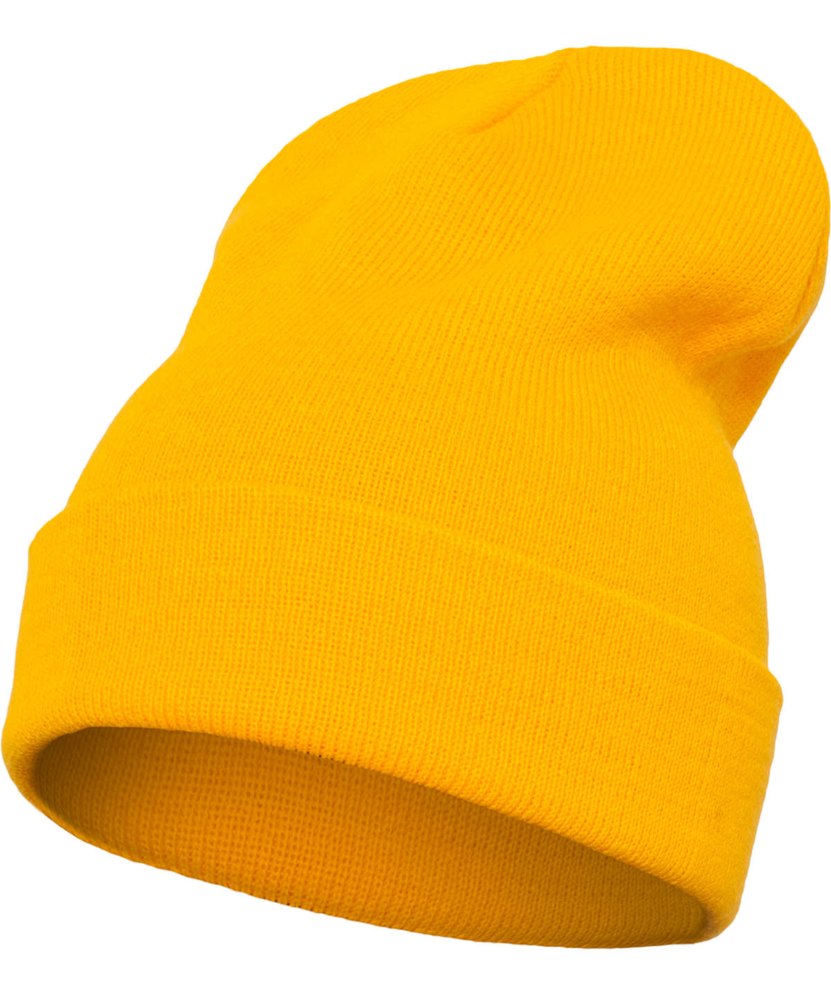 Flexfit by Yupoong Heavyweight long beanie in Gold, front view