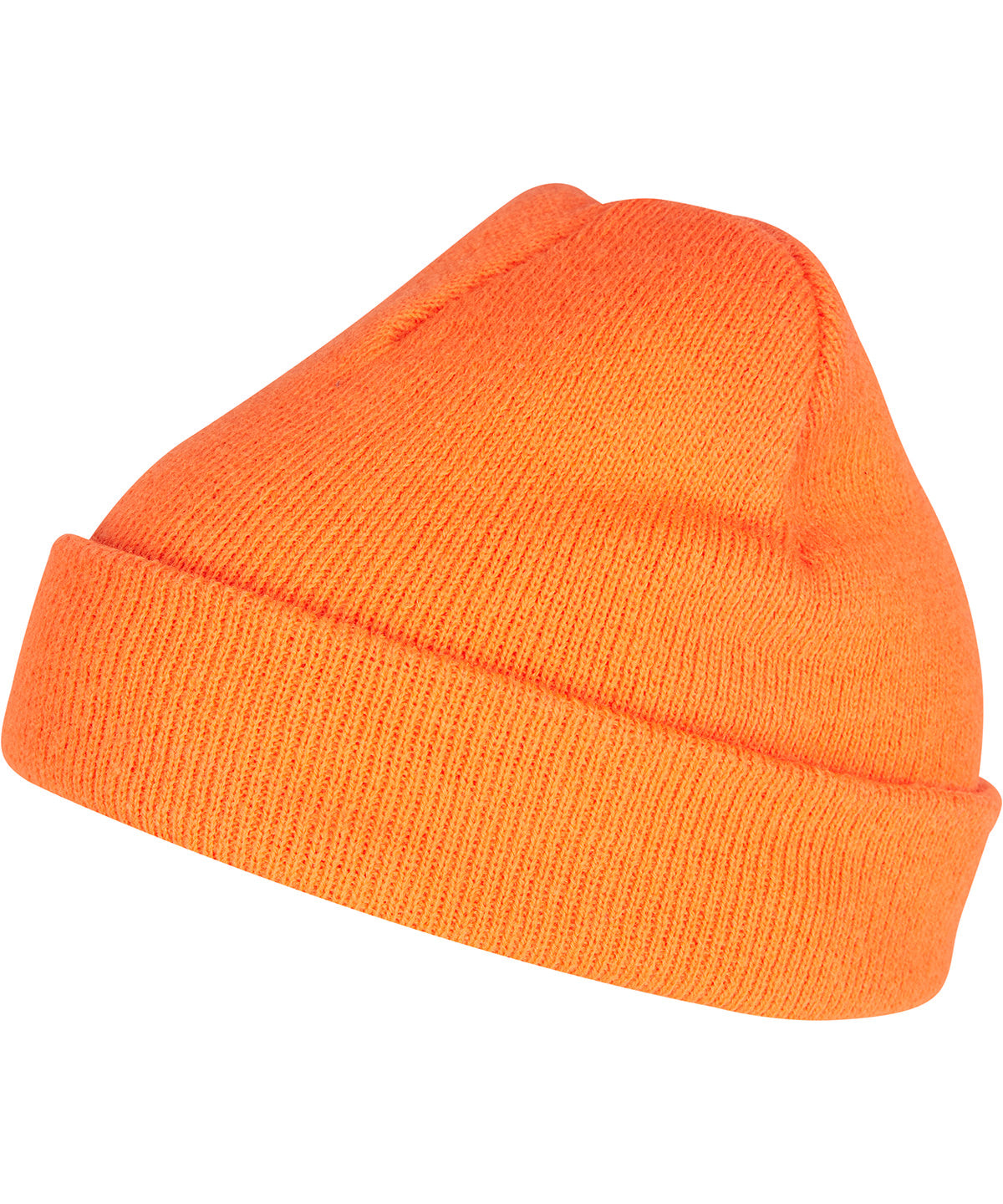 Flexfit by Yupoong Heavyweight beanie in Blaze Orange, front view