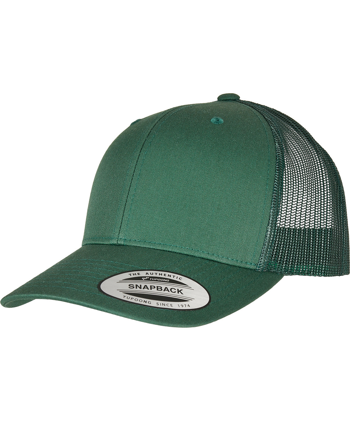 Flexfit by Yupoong Retro trucker cap in Evergreen, front view