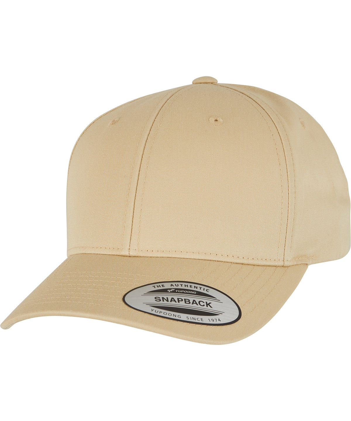 Flexfit by Yupoong Curved classic snapback (7706) in Gold, front view