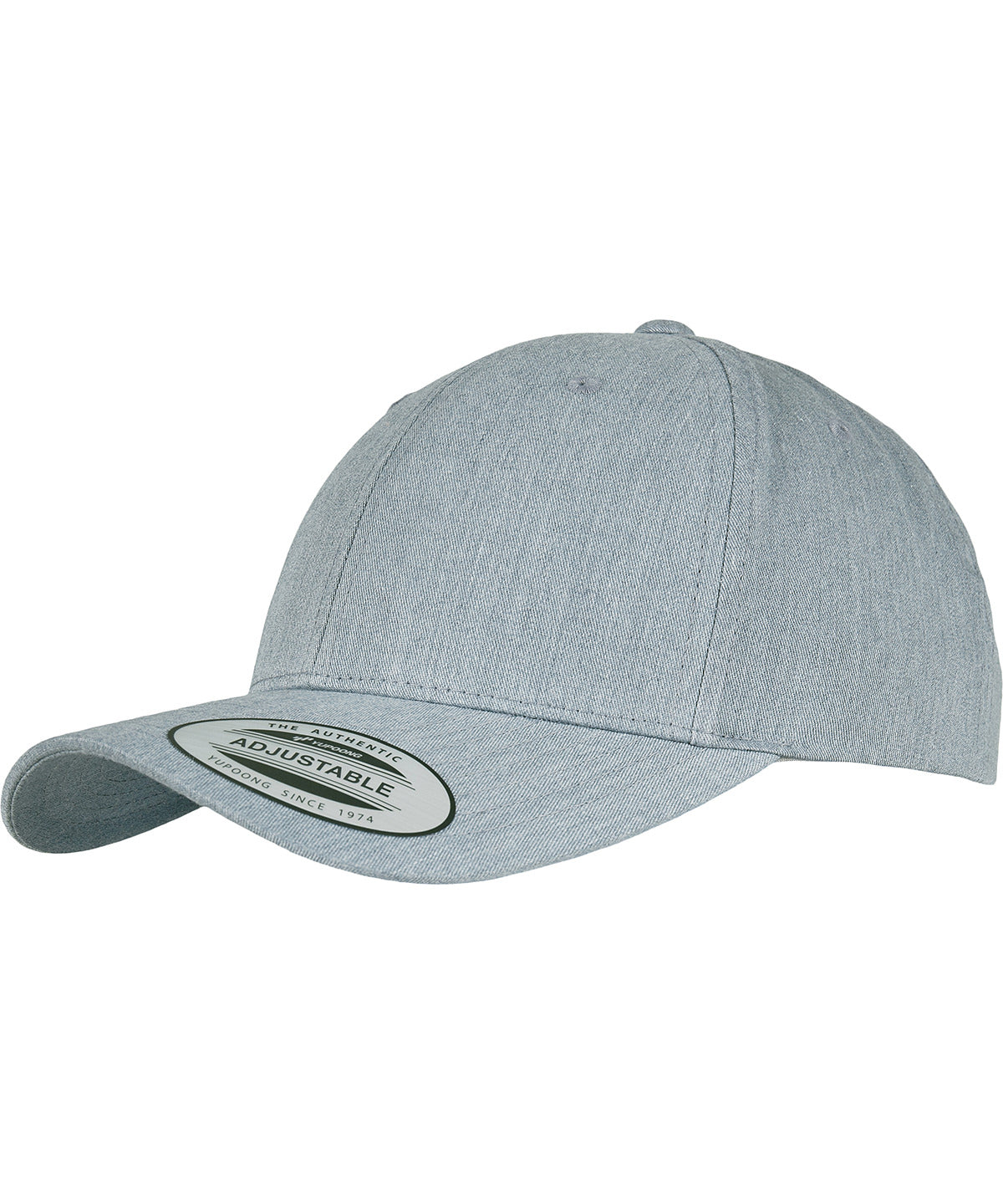 Flexfit by Yupoong Curved classic snapback (7706) in Heather Grey, front view